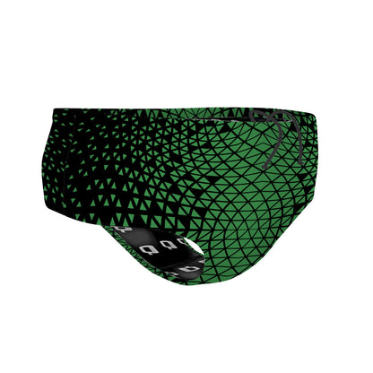 Black/ Green Geometry - Classic Brief Swimsuit