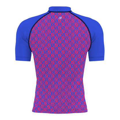 Diamond Grid - Surf Rash Guard UPF50+ de Manga Corta para Hombre