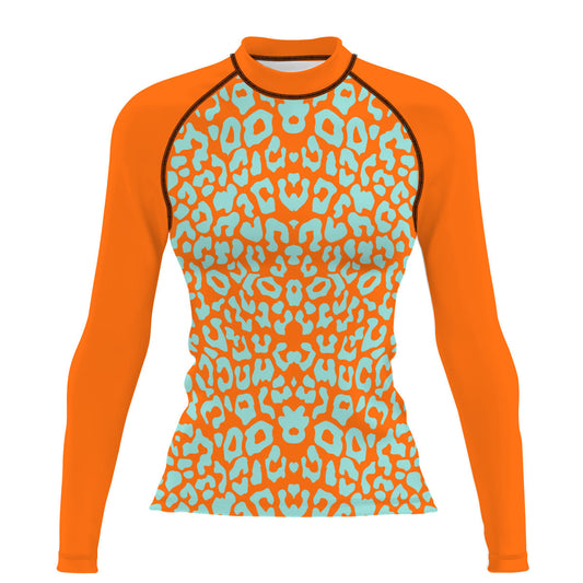 jaguar naranja - Women's Surf UPF50+ Long Sleeve Rash Guard