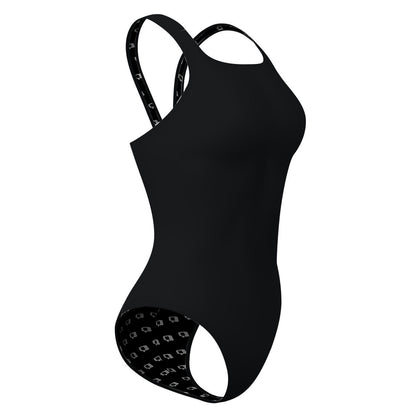 Solid Black - Solid Classic Strap Swimsuit
