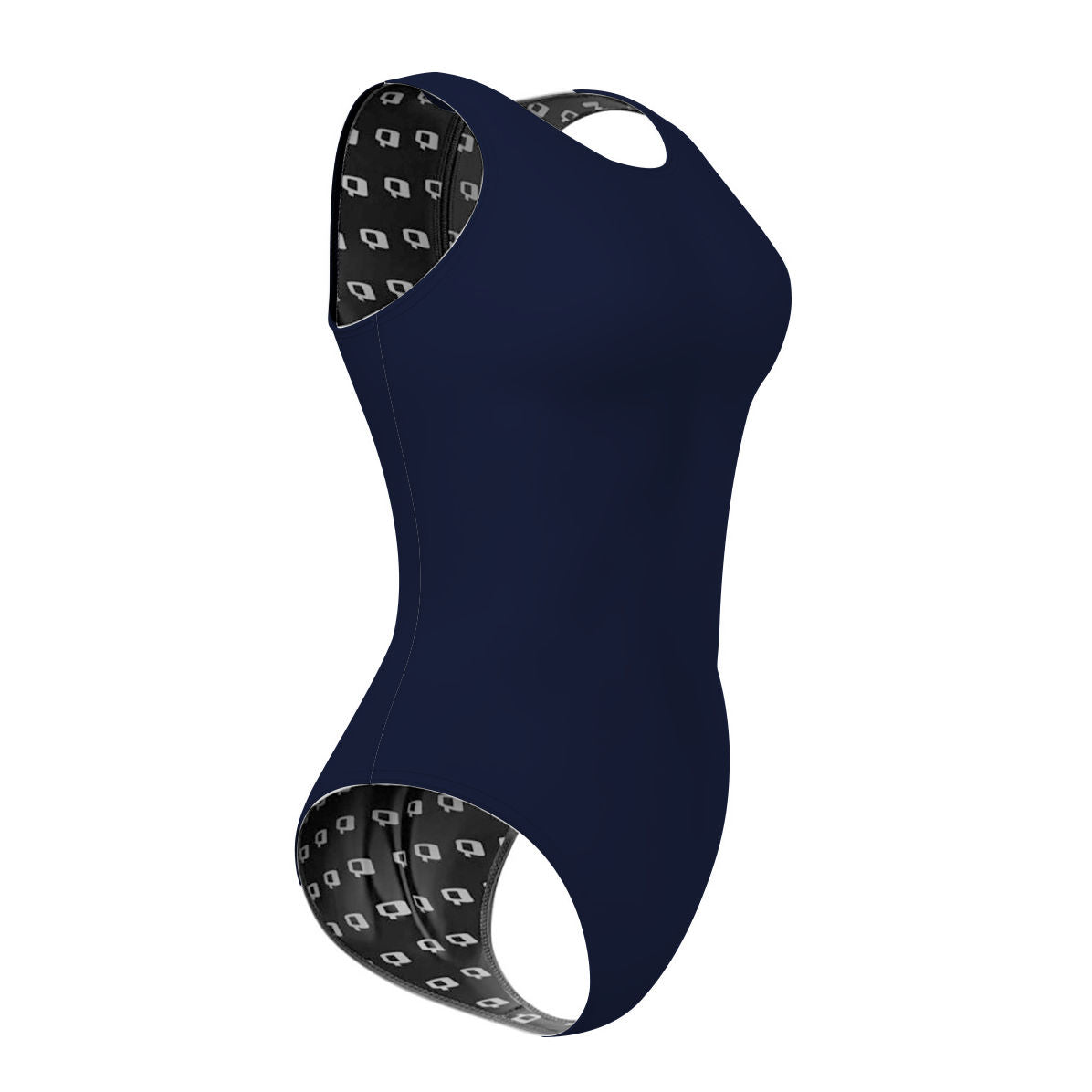 Solid Navy - Solid Women's Waterpolo Swimsuit Classic Cut