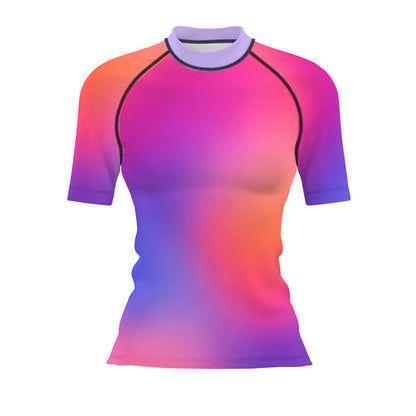 Fade Spectrum - Surf Rash Guard UPF50+ de Manga Corta para Mujer