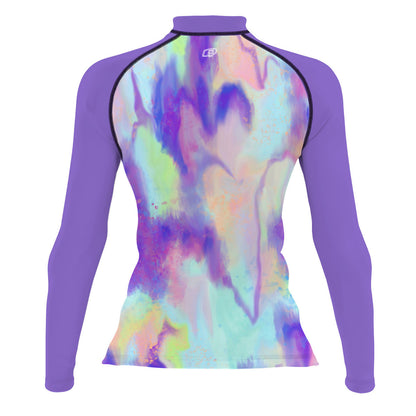 Bleeding Checks - Surf Rash Guard UPF50+ de Manga Larga para Mujer