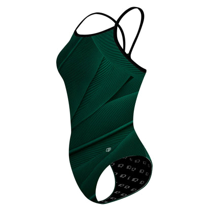 Green Feathers - Skinny Strap Swimsuit