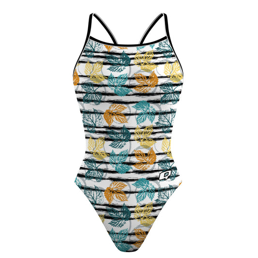 Watercolor Leafs - Skinny Strap Swimsuit