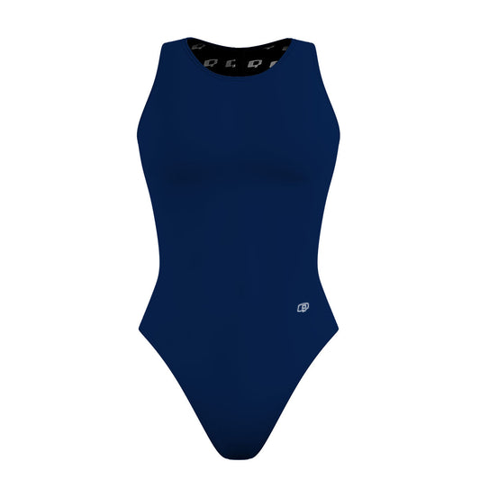 Solid Navy - Solid Women's Waterpolo Swimsuit Classic Cut