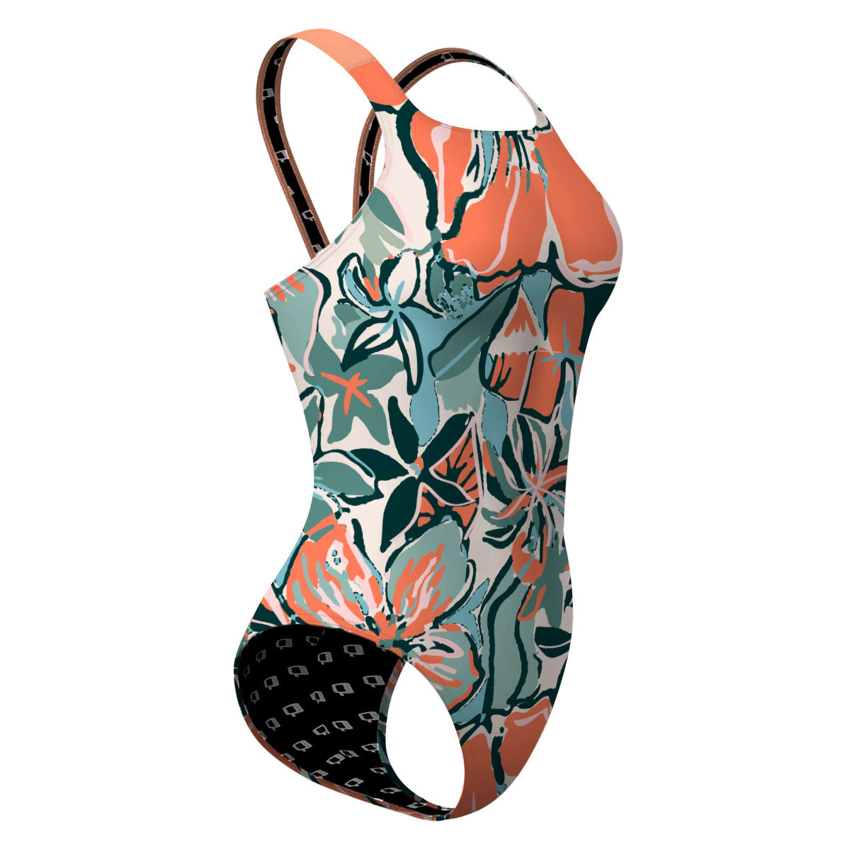 Pink Flora - Classic Strap Swimsuit