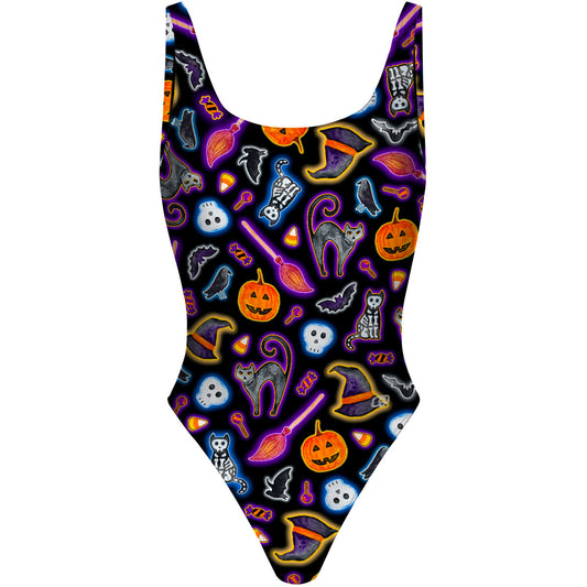 Halloween Trick or Treat - High Hip One Piece Swimsuit
