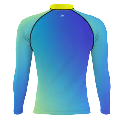 Fade Lagoon - Surf Rash Guard UPF50+ de Manga Larga para Hombre