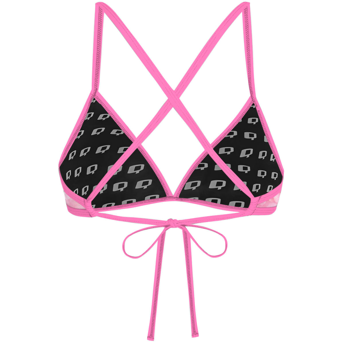 Rosé Glitter - Tieback Bikini Top
