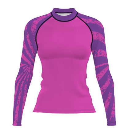 Purple Stripes - Women's Surf UPF50+ Long Sleeve Rash Guard