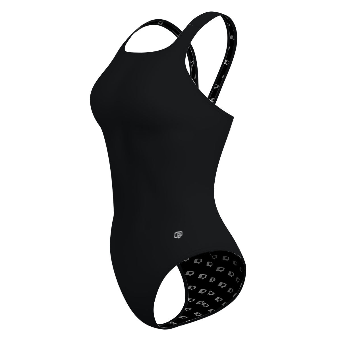 Solid Black - Solid Classic Strap Swimsuit