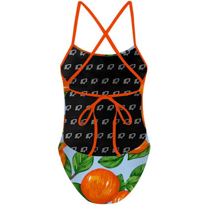 Swimming With Oranges - Traje de Baño Tieback de Una pieza