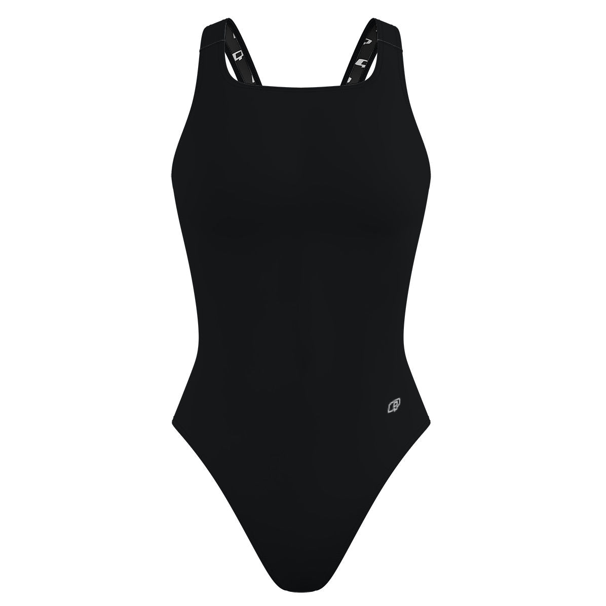 Solid Black - Solid Classic Strap Swimsuit