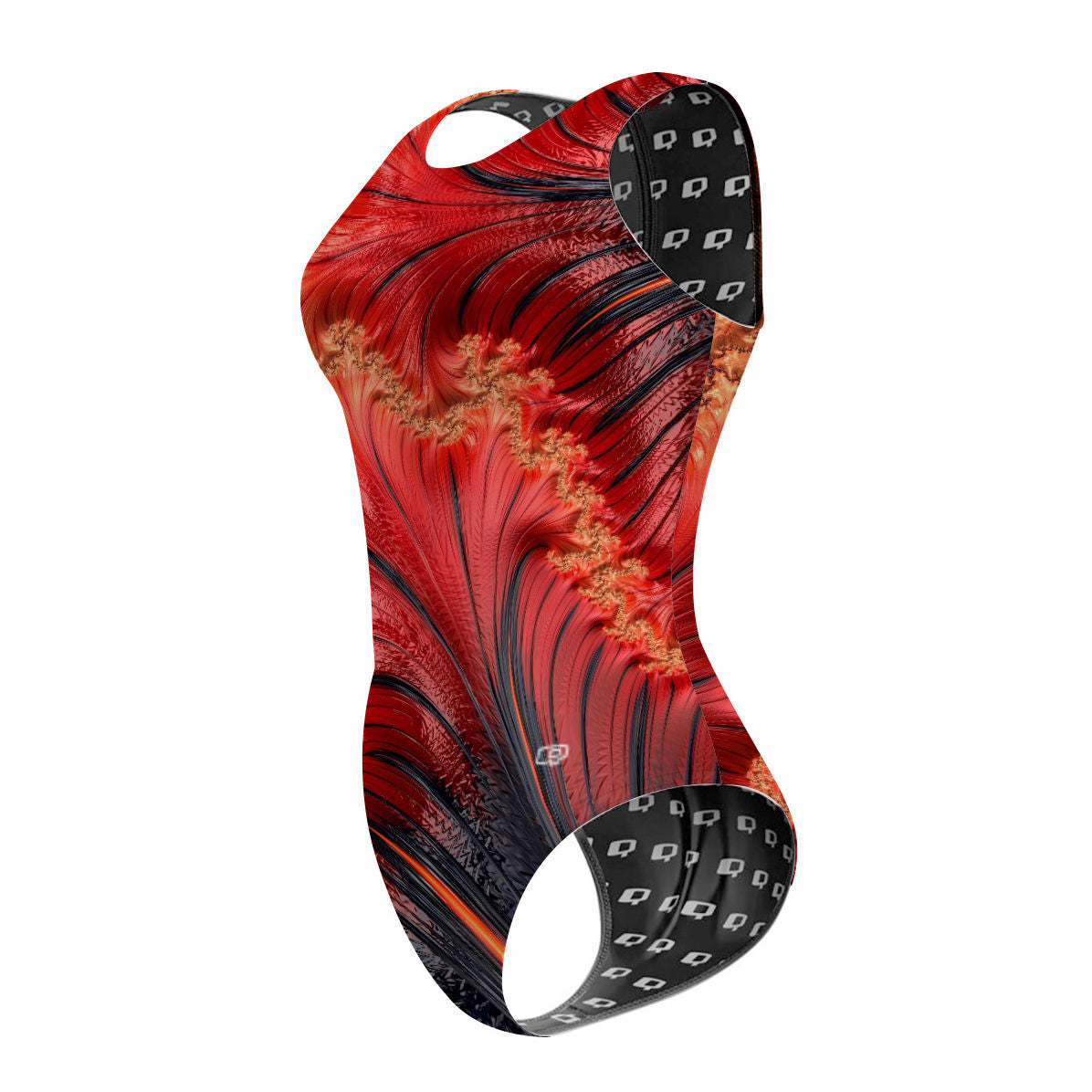 Fiery Fractals - Women's Waterpolo Swimsuit Classic Cut