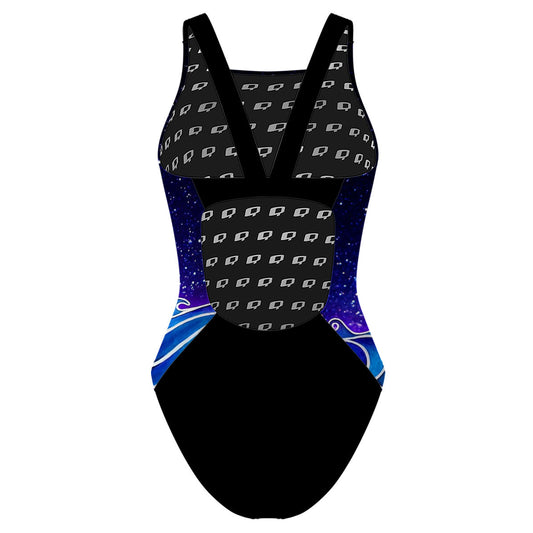 Enchanted Seas - Black - Classic Strap Swimsuit