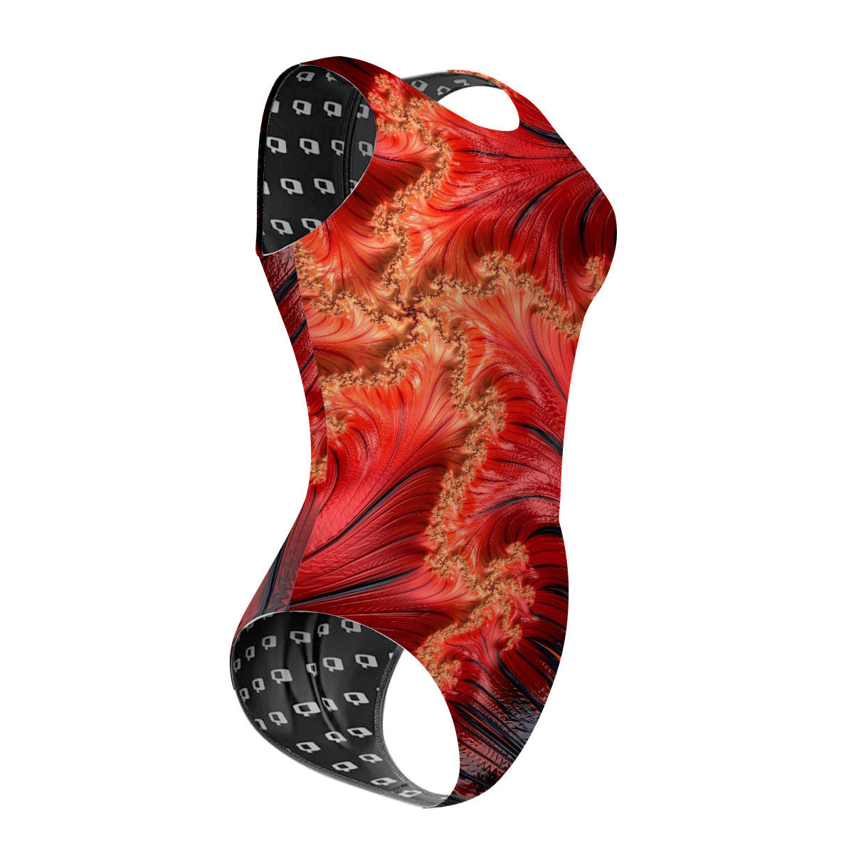 Fiery Fractals - Women's Waterpolo Swimsuit Classic Cut