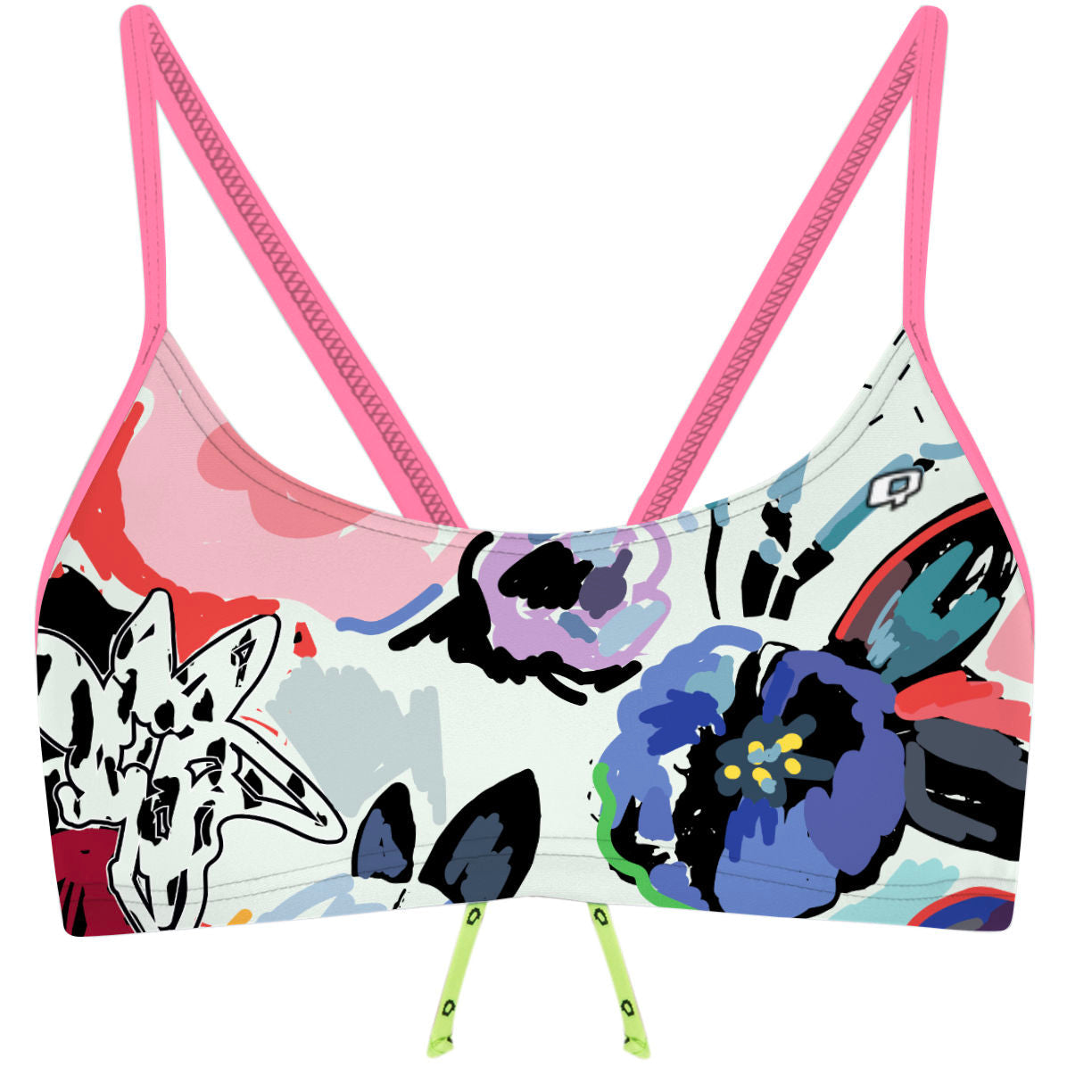 Floral Splash - Bandeau Bikini Top