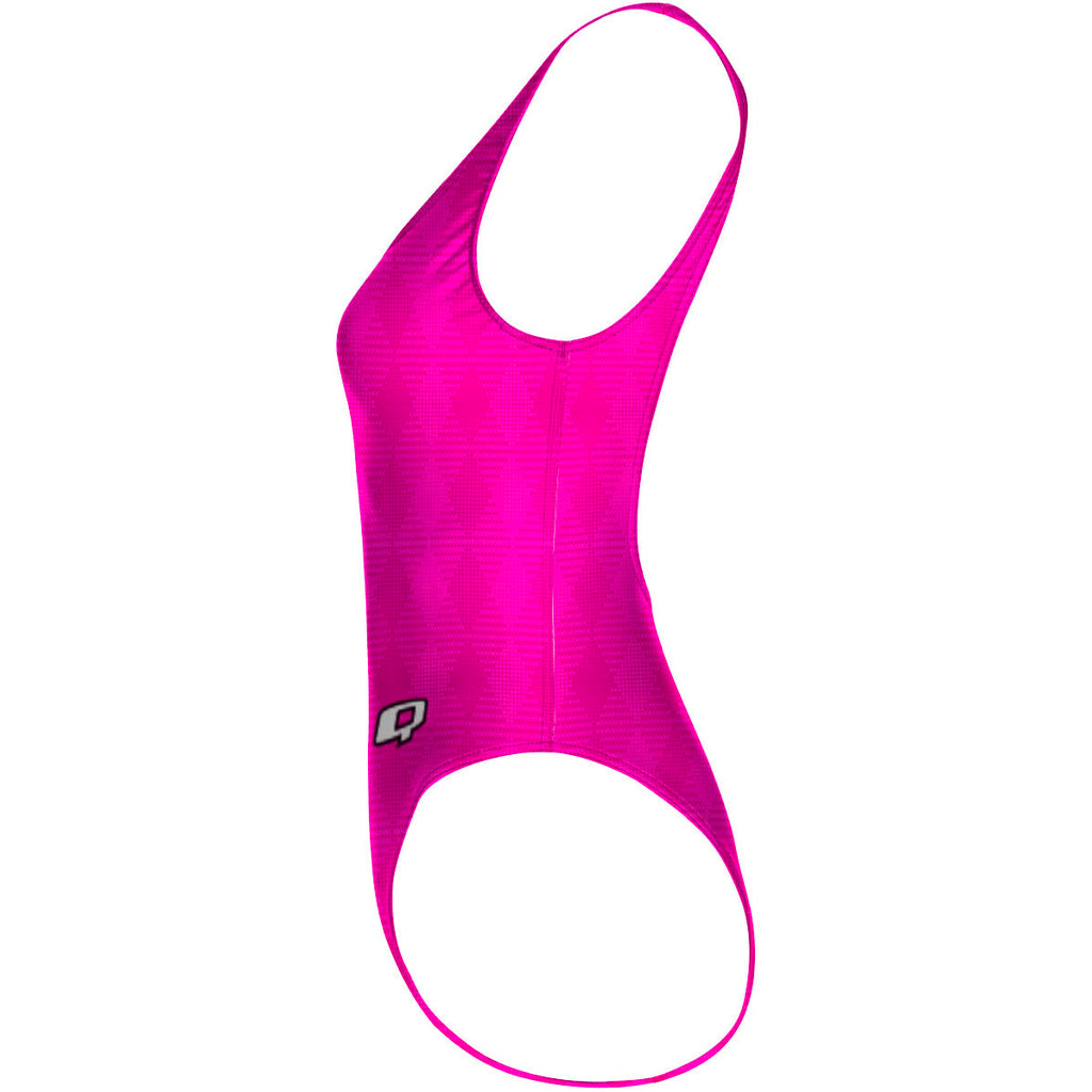 Hot Pink Plaid - High Hip One Piece Swimsuit