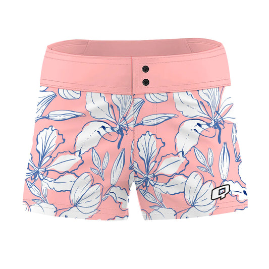 Light Pink Flowers & Buds - Women Board Shorts