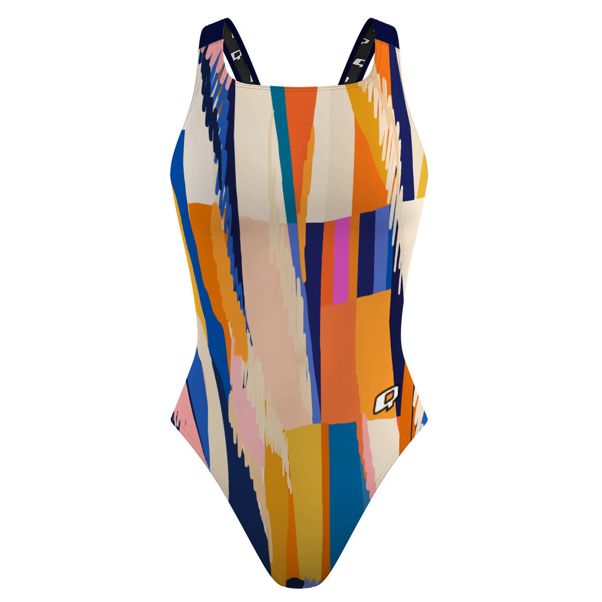 Sunset Orange Squares - Classic Strap Swimsuit