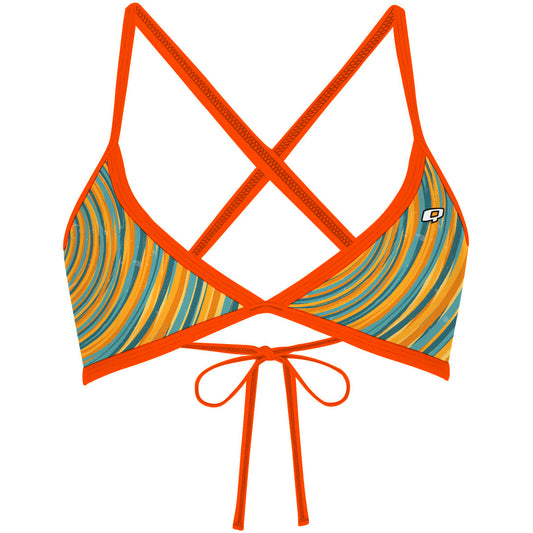 Blue and Yellow Sunset - Tieback Bikini Top