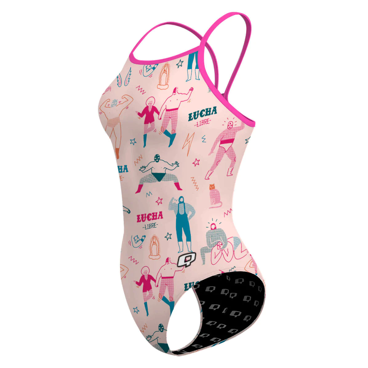 Wrestling Drawings - Skinny Strap Swimsuit