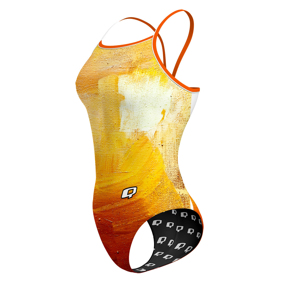 Yellow Brush Strokes - Sunback Tank Swimsuit