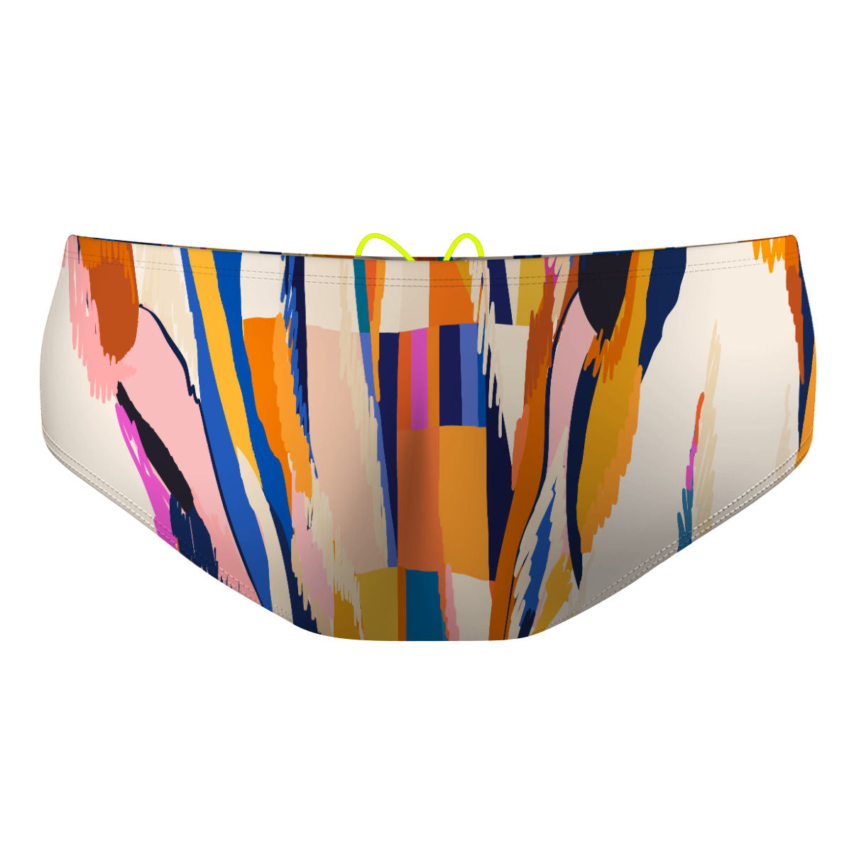 Sunset Orange Squares - Classic Brief Swimsuit
