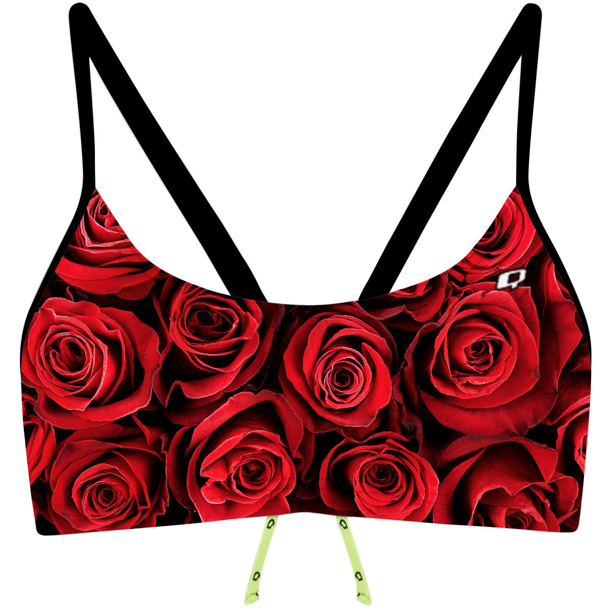 Red Roses - Bandeau Bikini Top