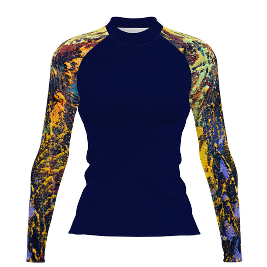 Paint Splatter - Women's Surf UPF50+ Long Sleeve Rash Guard