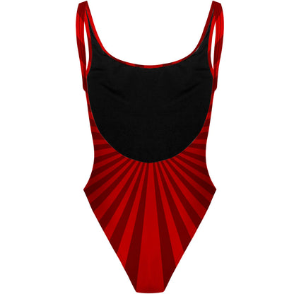 Mexican Wrestlers Fight - High Hip One Piece Swimsuit