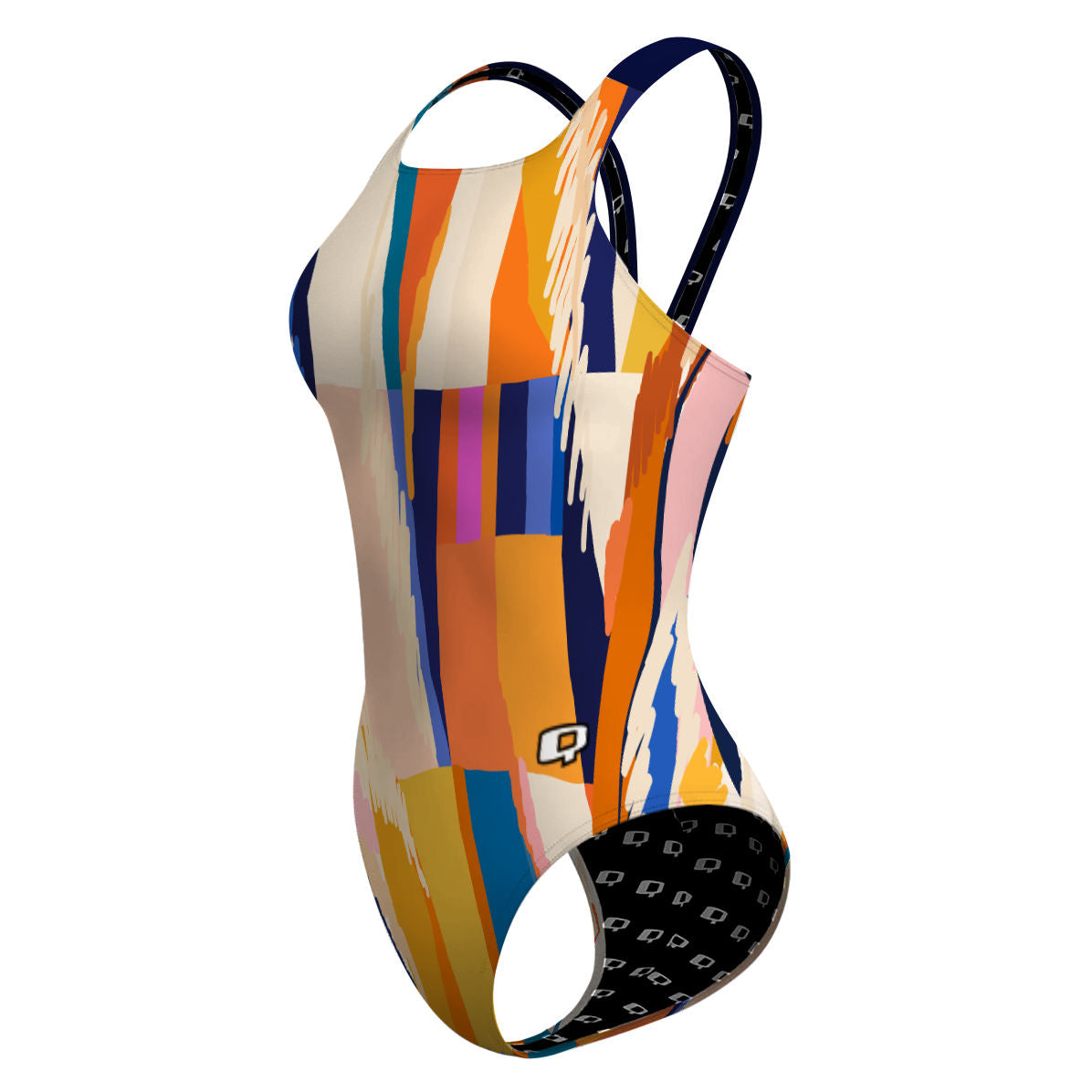 Sunset Orange Squares - Classic Strap Swimsuit