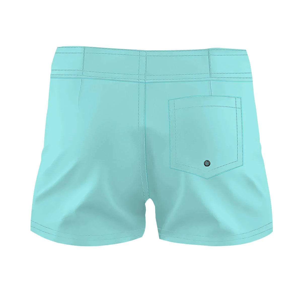 Mint Green Solid Color Women Board Shorts