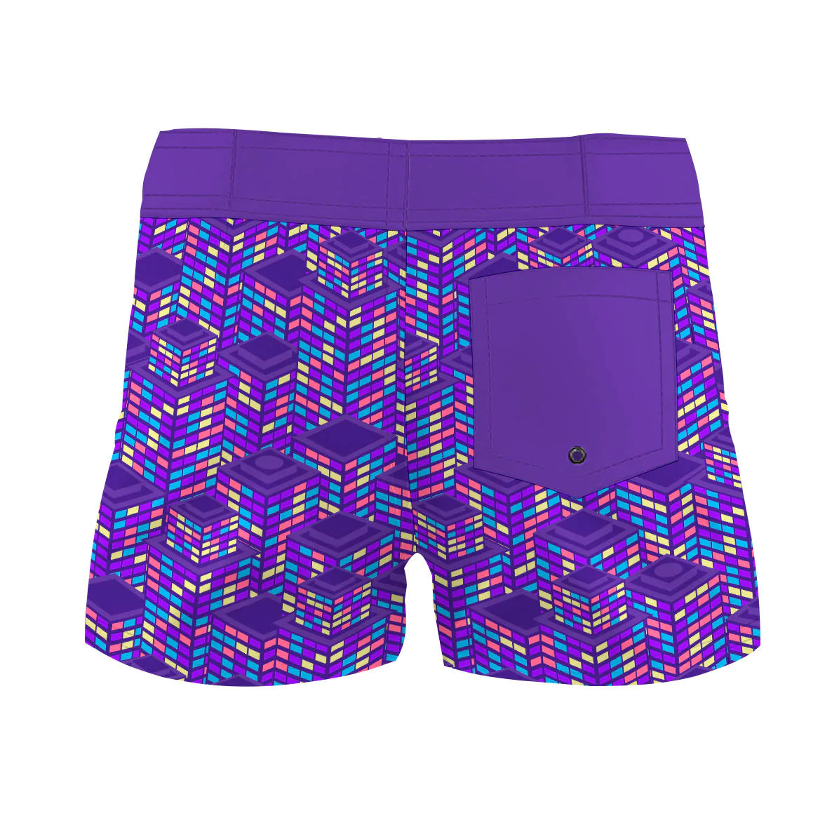 Purple Neon City Women Board Shorts