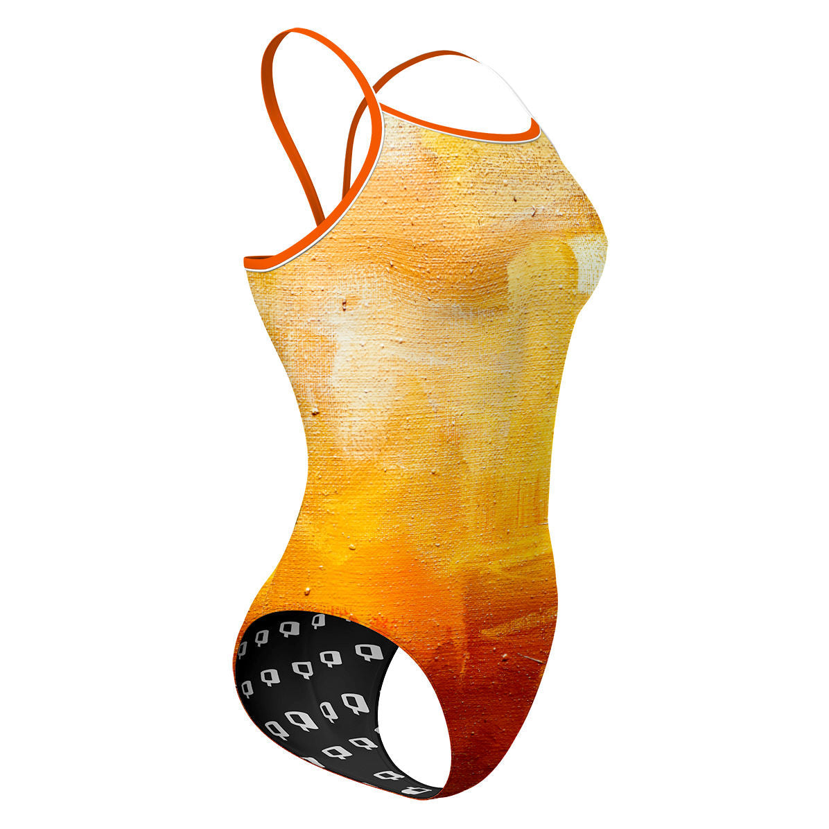 Yellow Brush Strokes - Sunback Tank Swimsuit