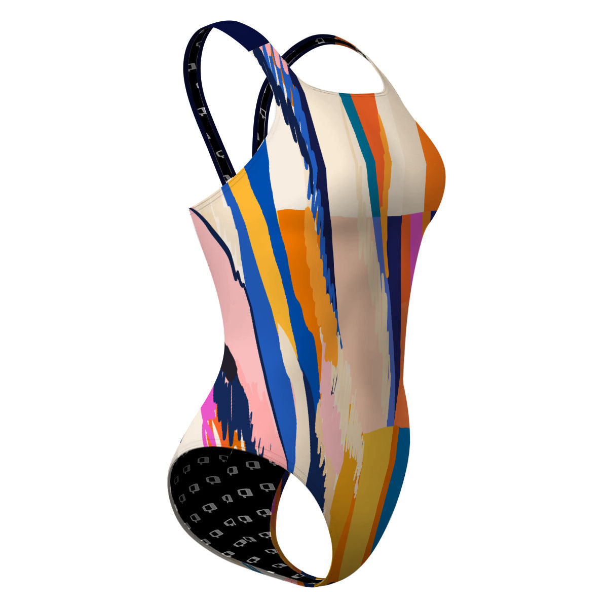Sunset Orange Squares - Classic Strap Swimsuit