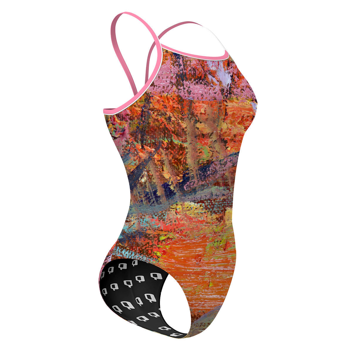 Orange Oil On Canvas - Sunback Tank Swimsuit