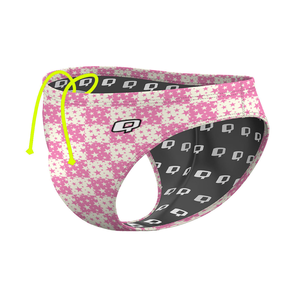 Pink Plaid Stars - Waterpolo Brief Swimsuit