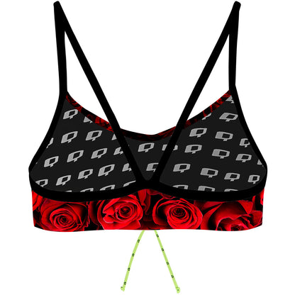 Red Roses - Bandeau Bikini Top