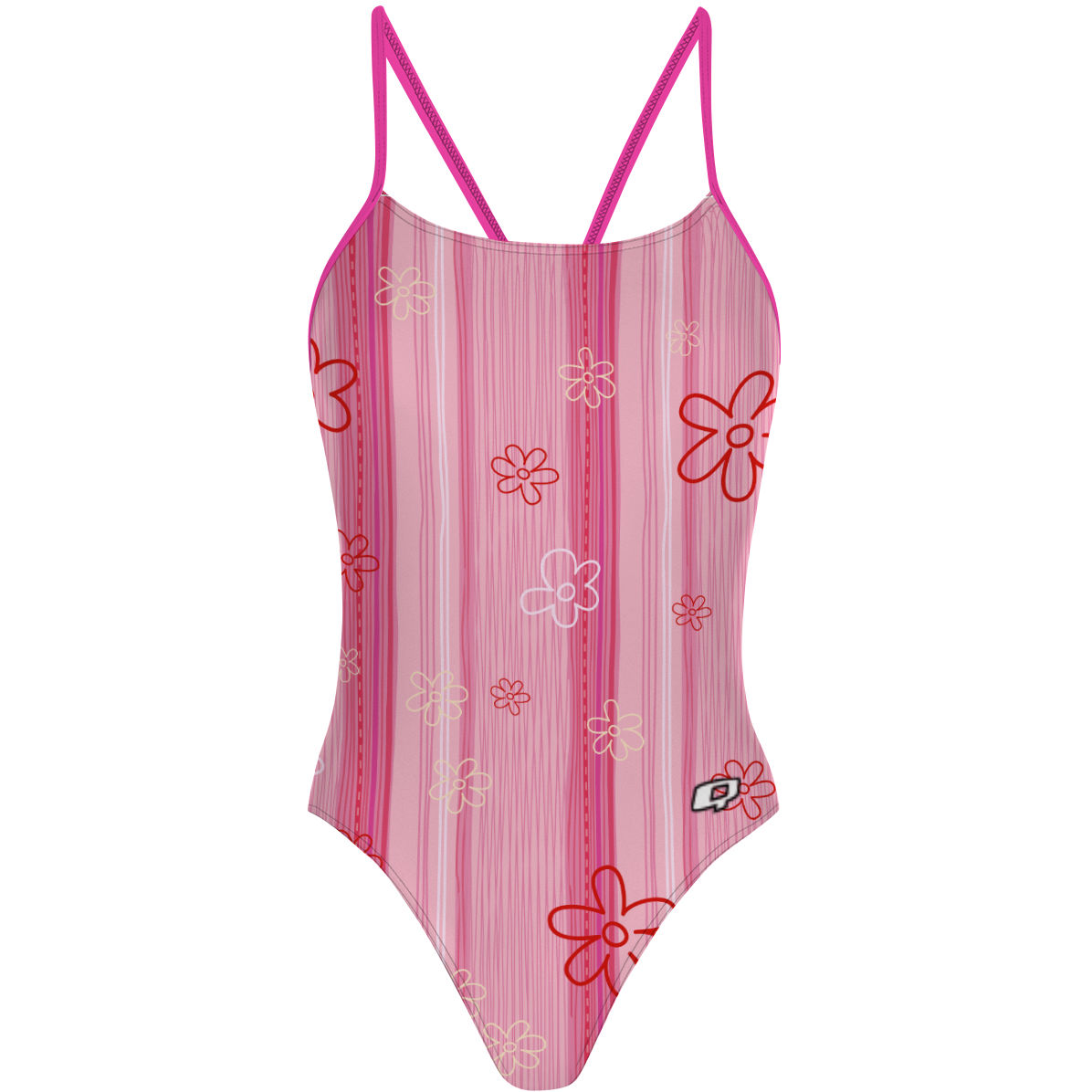 Pink Stripes - "Y" Back Swimsuit