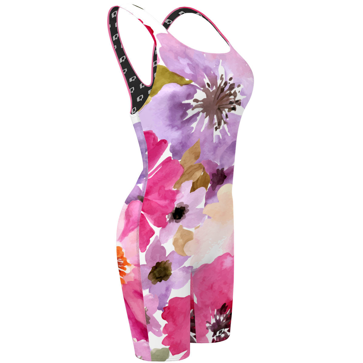 Watercolor Flowers - Classic Strap Long Knee Women Jammer