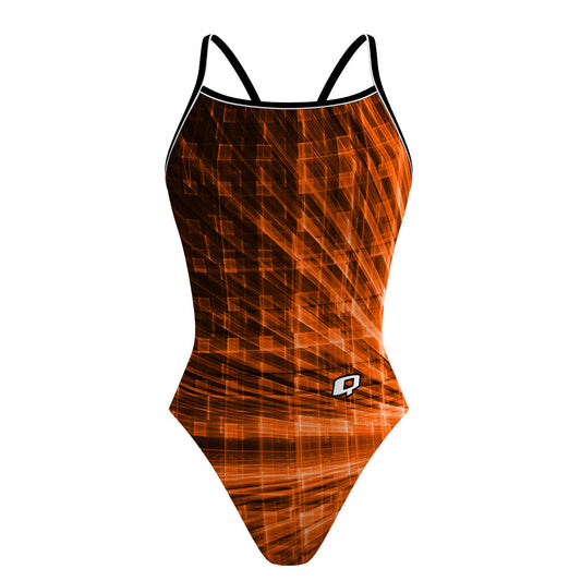 Fractal Flame - Sunback Tank Swimsuit