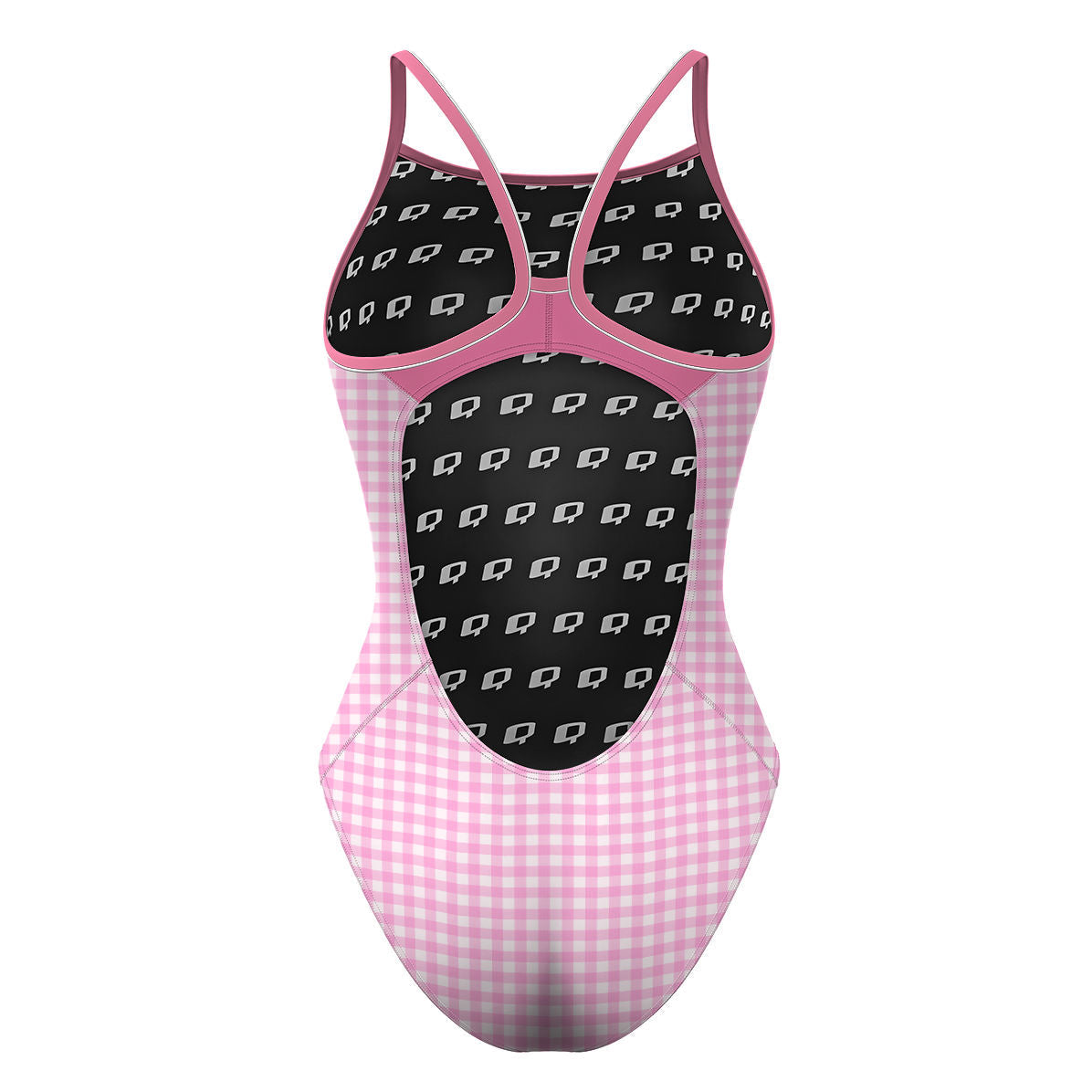 Pink Plaid - Skinny Strap Swimsuit