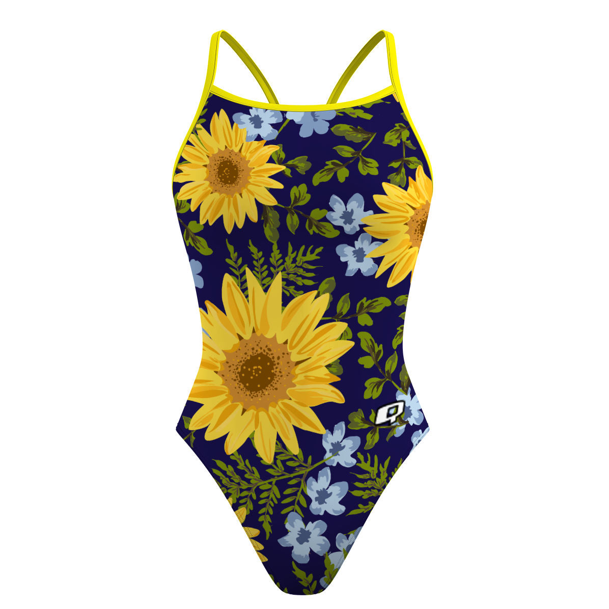 Blue Sunflower - Skinny Strap Swimsuit