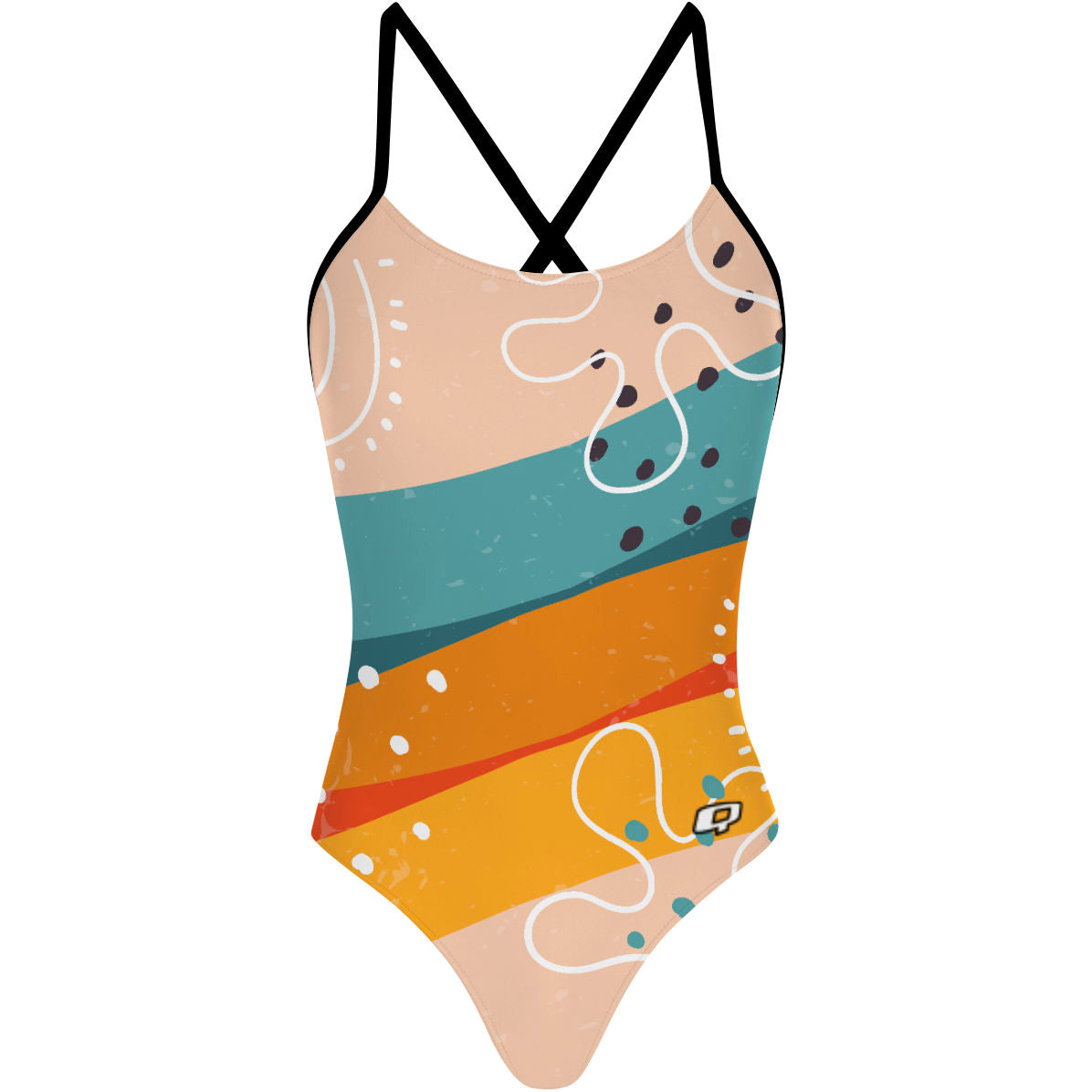 Sunset Stripes - Tieback One Piece Swimsuit