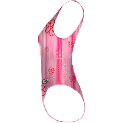 Pink Stripes - High Hip One Piece Swimsuit