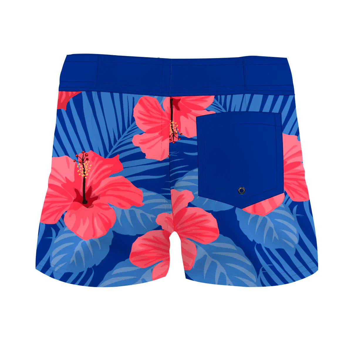 Blue Tropical Flowers Women Board Shorts