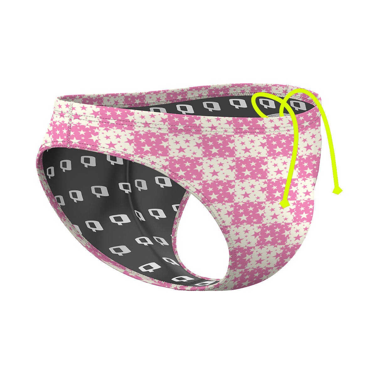 Pink Plaid Stars - Waterpolo Brief Swimsuit