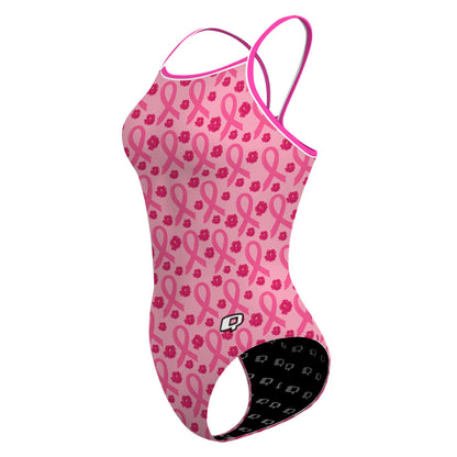Pink Ribbon - Skinny Strap Swimsuit